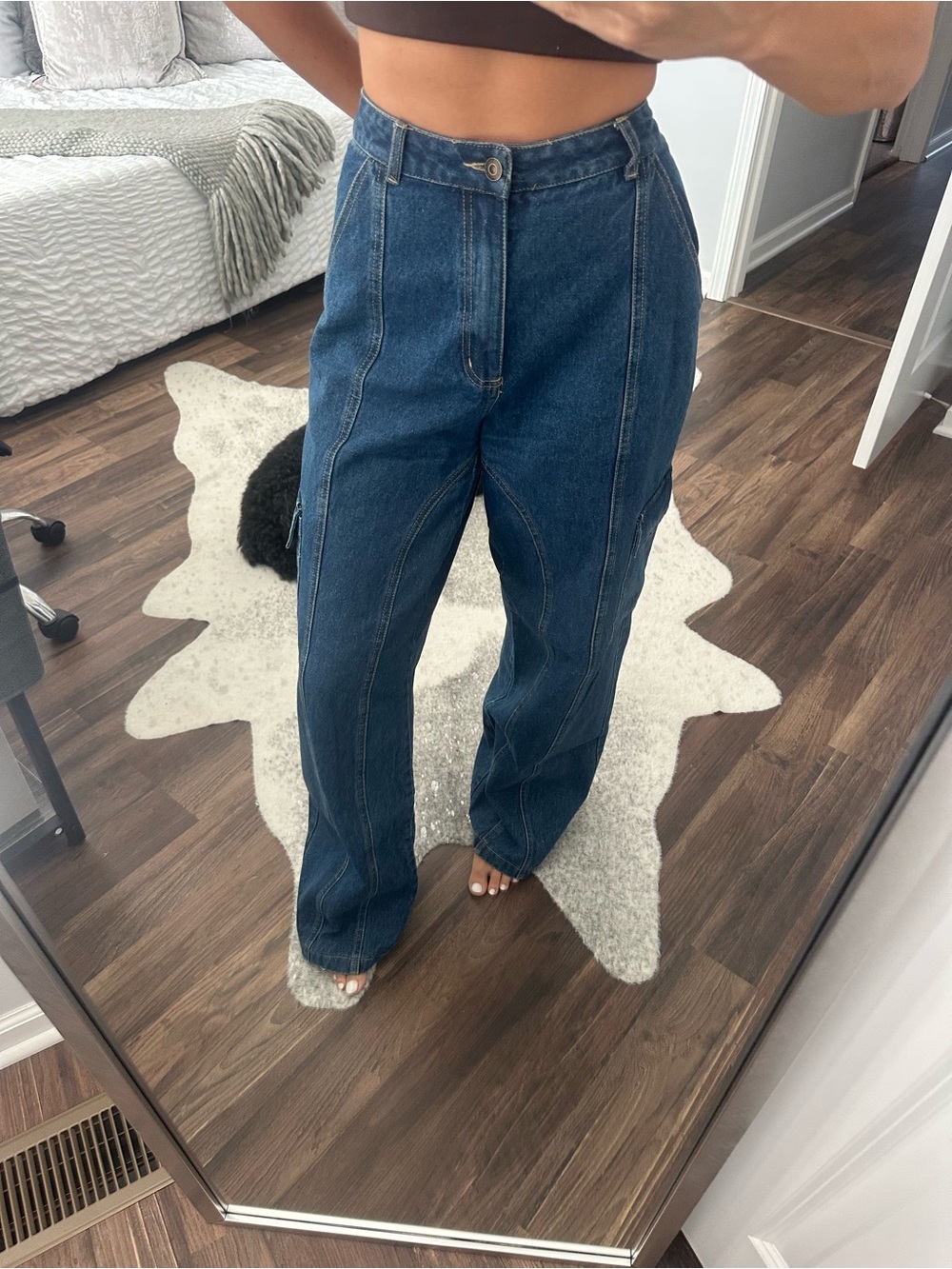 High-Rise Wide-Leg Women’s Joggers - Dark Blue